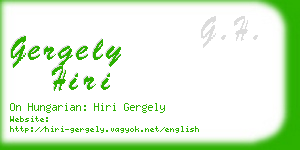 gergely hiri business card